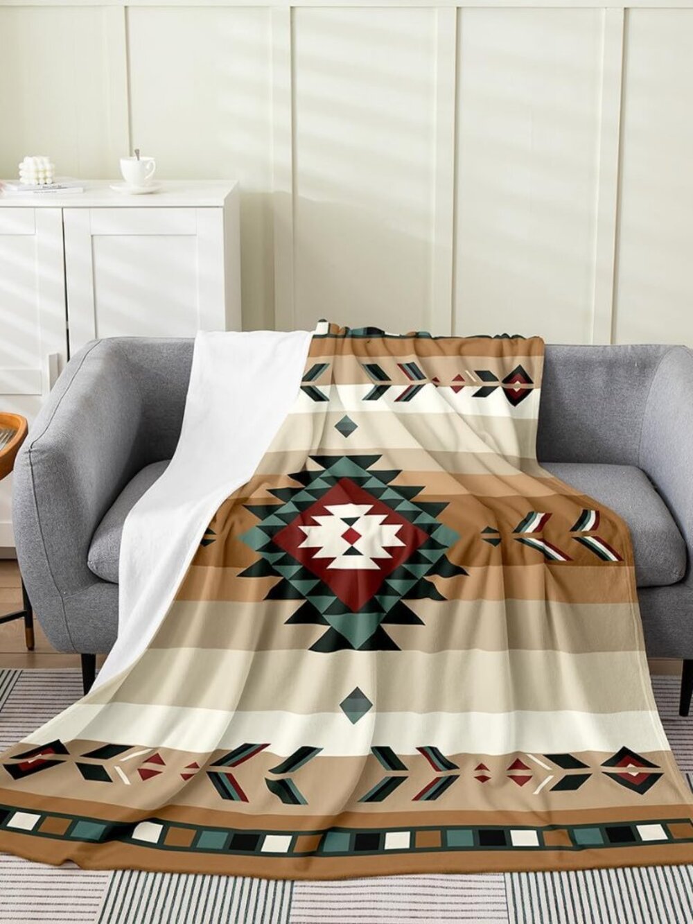 Southwest Native Design Bed Blanket 50" x60 Boys Girls Kids Ultra Soft